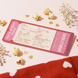Cartão De Festividades Bilhete de Amor Jantar & Filme Dia dos Namorados