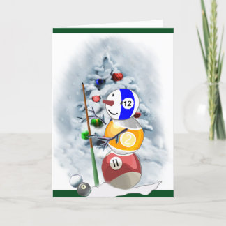 Cartão De Festividades Billiard Ball Snowman Natal