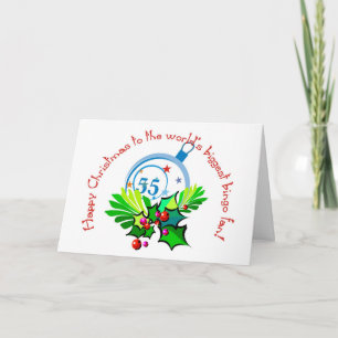 Cartão De Festividades Bingo fan's Christmas card