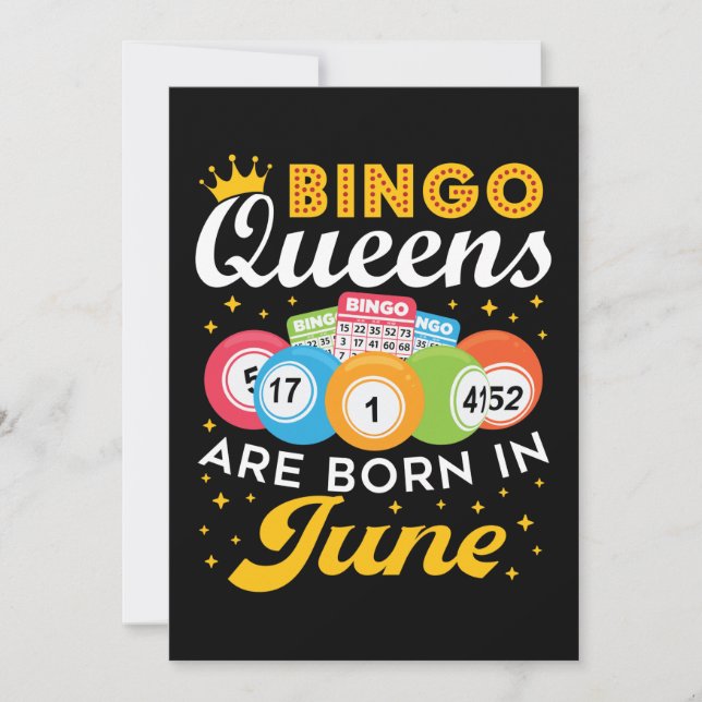 Cartão De Festividades Bingo Queens são Nasceres no aniversário de junho (Frente)