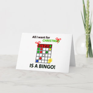 Cartão De Festividades BINGO, quero um bingo de Natal
