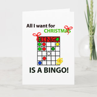 Cartão De Festividades BINGO, quero um bingo de Natal