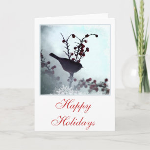 Cartão De Festividades Bird and Berries Christmas greeting cards