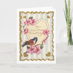 Cartão De Festividades Bird and Bloom St Valentine's Greetings