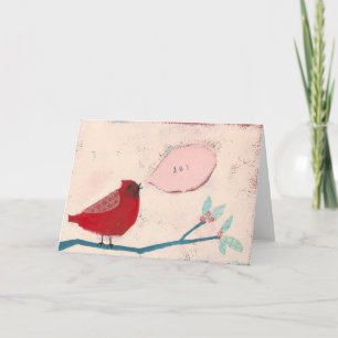 Cartão De Festividades bird on branch card