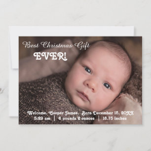Cartão De Festividades Birth Announcement Best Christmas Gift Ever
