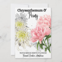 Birth Flower, novembro, Chrysanthemum, Peony