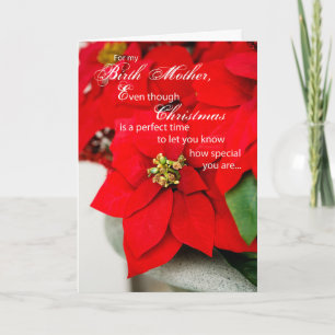 Cartão De Festividades Birth Mother Poinsettia Seasons Greetings