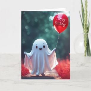 Cartão De Festividades Birthday Halloween Ghost
