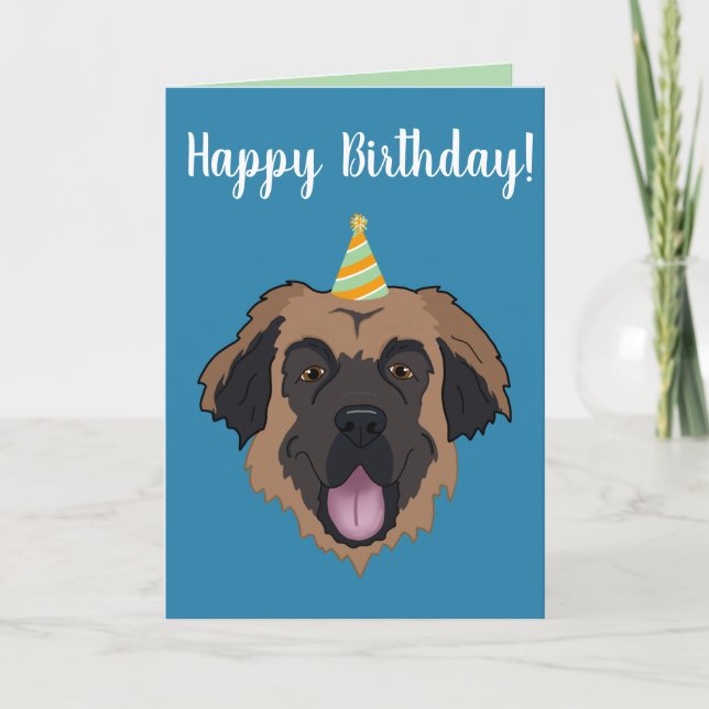 Cartão De Festividades Birthday Leonberger (Frente)