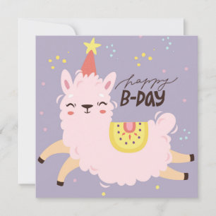 Cartão De Festividades Birthday Llama