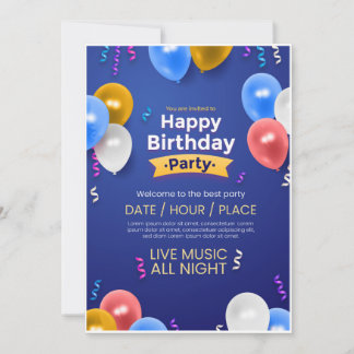 Cartão De Festividades Birthday party invite