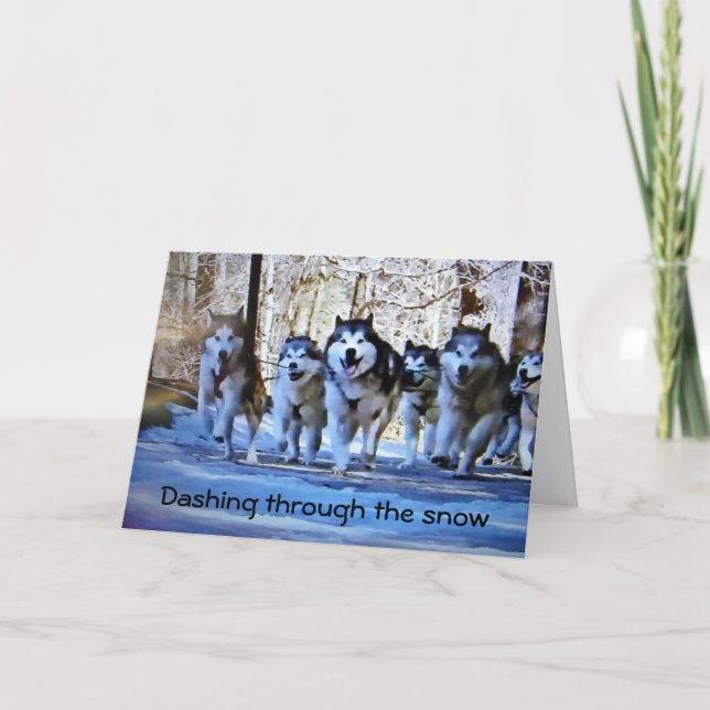 CARTÃO DE FESTIVIDADES **BIRTHDAY WISHES** FROM SLED DOGS (Frente)