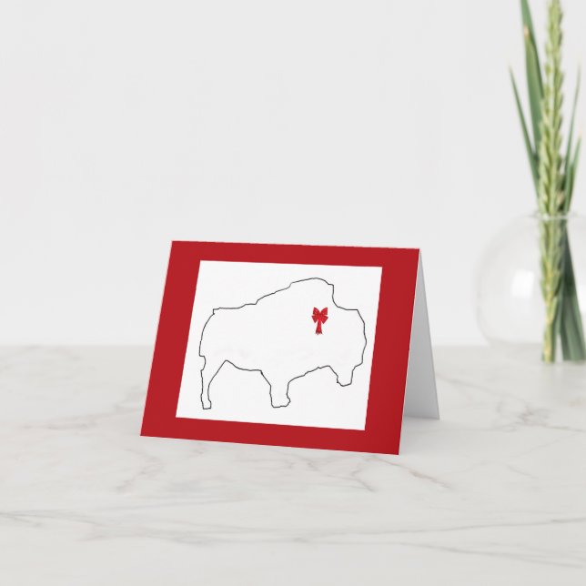 Cartão De Festividades Bisão e Laço (Frente)