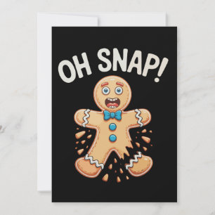 Cartão De Festividades Biscoito de Gengibre Oh Snap Natal Bolinho de Nata