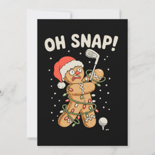 Cartão De Festividades Biscoito de Natal Gingerbread Oh Snap Golfista de