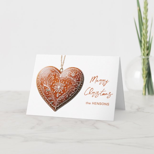 Cartão De Festividades Biscoito de Natal Russo Decorado Tradicional (Frente)