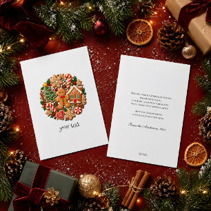 Cartão De Festividades Biscoitos de Gengibre Vintage Padaria de Natal Aco