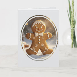 Cartão De Festividades Biscoitos de Homem de Biscoito de Gengibre Natal C
