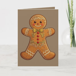 Cartão De Festividades Biscoitos de Homem de Biscoito de Gengibre Natal F