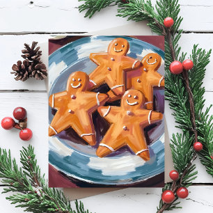 Cartão De Festividades Biscoitos de Homem de Biscoito   Feliz Natal