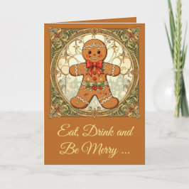 Cartão De Festividades Biscoitos de Homem de Gengibre Natal Festivo