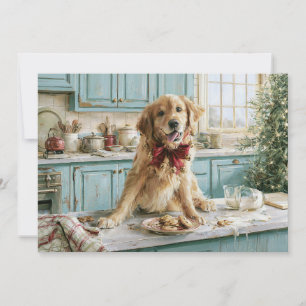 Cartão De Festividades Biscoitos de Natal de Cachorro Golden Retriever En