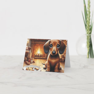 Cartão De Festividades Biscoitos de Natal de Dachshund