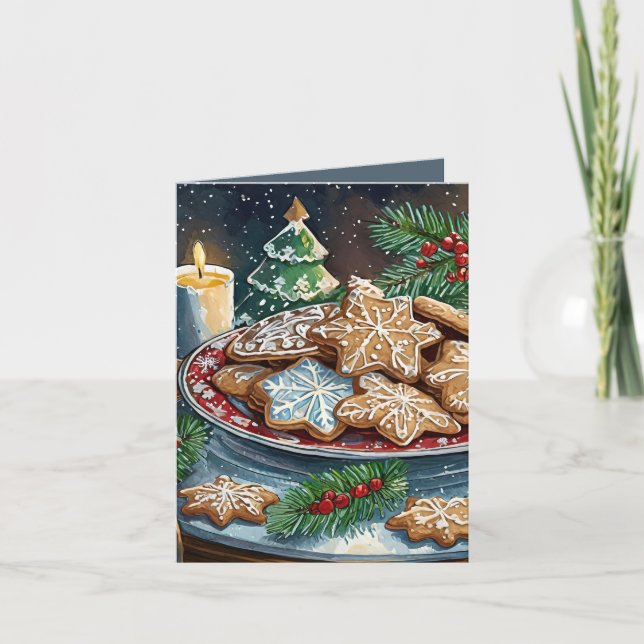 Cartão De Festividades Biscoitos de Natal deliciosos (Frente)