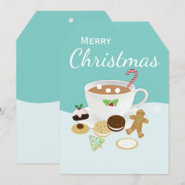 Cartão De Festividades Biscoitos de Natal e chocolate quente
