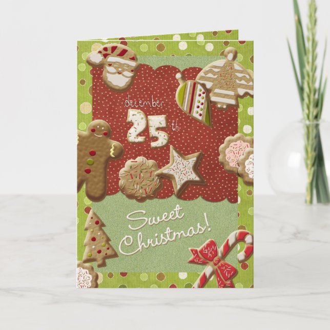 Cartão De Festividades Biscoitos do Natal (Frente)