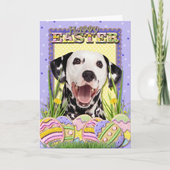Cartão De Festividades Biscoitos do ovo da páscoa - Dalmatian (Frente)
