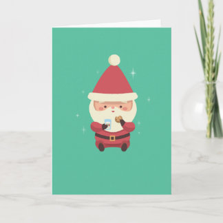 Cartão De Festividades Biscoitos e leite do papai noel