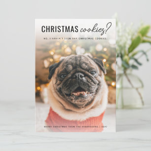 Cartão De Festividades Biscoitos engraçados de Natal Cachorro Pet foto Na