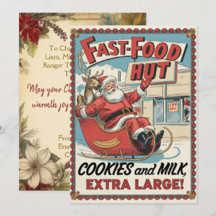 Cartão De Festividades Biscoitos Personalizados Leite Divertido Vintage