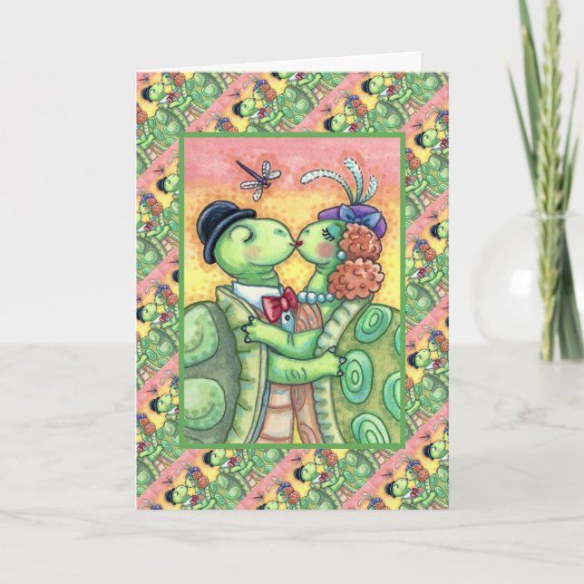 CARTÃO DE FESTIVIDADES BISSING TURTLE SWEETHEARTHEARS, NAMORADOS DE TARPÃ (Frente)