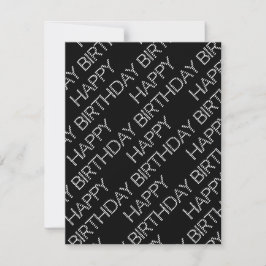 Cartão De Festividades Black and white birthday card