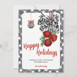 Cartão De Festividades Black and White Noël Christmas Card