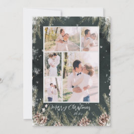 Cartão De Festividades Black and White Photo Christmas Card