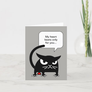 Cartão De Festividades Black Cat Sassy Valentines Day Card Badd Gato