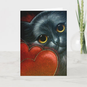 Cartão De Festividades BLACK CAT VALENTINE Card