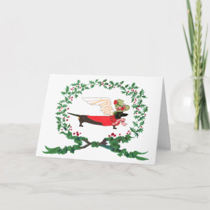 Cartão De Festividades Black Dachshund Barking para JOY!