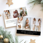 Cartão De Festividades BLACK Felry Natal CHIC 9 Collage Multi-Foto<br><div class="desc">Compartilhe os destaques da sua família com este cartão de Natal, que aparece ano após ano, com um design simples, mínimo e limpo. A frente inclui uma moderna colagem de 6 fotos, combinada com a saudação festiva "Feliz Natal" em uma fonte elegante em uma cor LUXURY BLACK, com espaço para...</div>