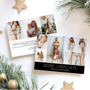 Cartão De Festividades BLACK Felry Natal CHIC 9 Collage Multi-Foto