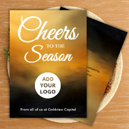 Cartão De Festividades Black & Gold Corporate Holiday Card