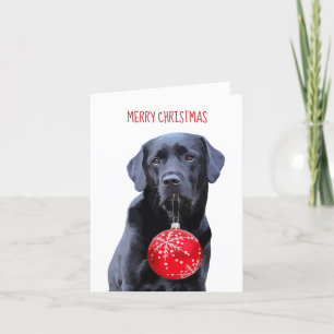 Cartão De Festividades Black Lab Felry Christmas - Labrador — Cachorro 