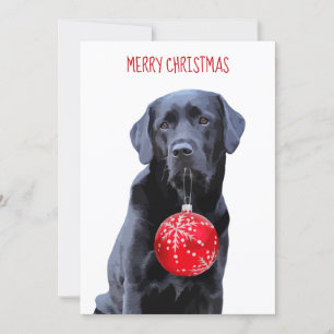 Cartão De Festividades Black Lab Felry Christmas - Labrador — Cachorro 