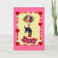Black Labrador coletando o AMOR (enquadrado)
