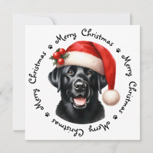 Cartão De Festividades Black Labrador Retriever - Feliz Natal