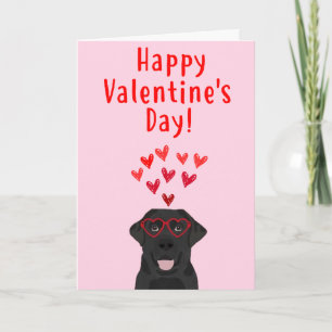 Cartão De Festividades Black Labrador Retriever Valentine's Day Card